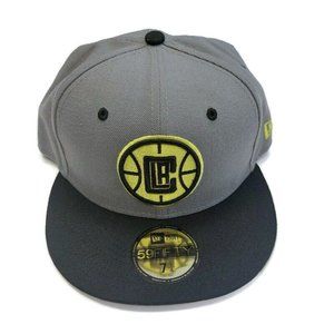 59Fifty New Era Men's NBA Los Angeles Clippers Fitted Hat Cap Gray Neon Sz 7 1/4